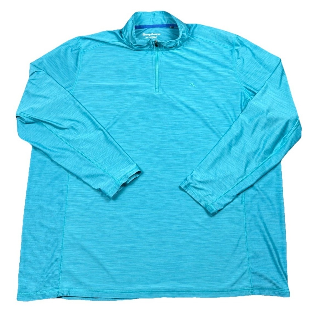 Tommy Bahama Pullover Mens 3XLT Teal Blue 1/4 Zip Performance IslandZone Golf